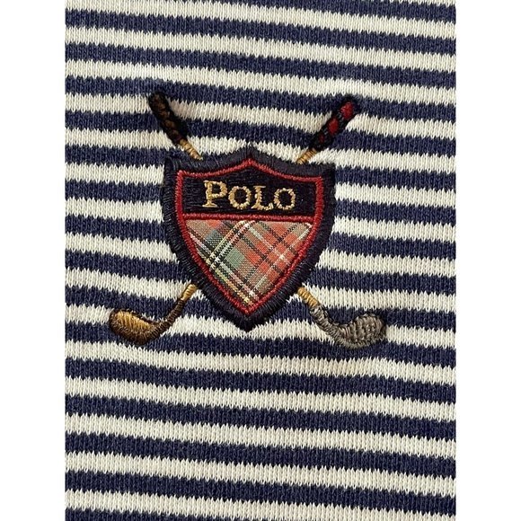Polo Ralph Lauren Men's Classic‎ Fit Short Sleeve T-Shirt Purple Striped Golf - Picture 2 of 6